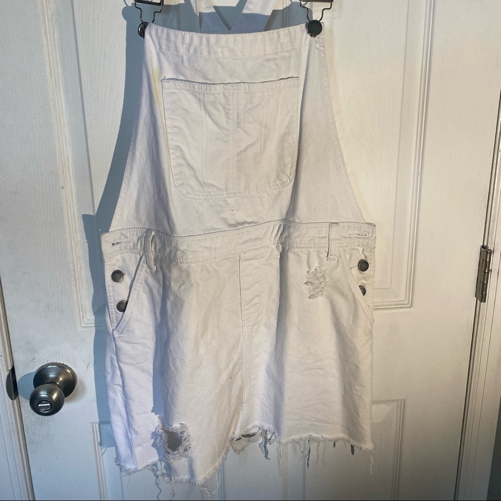 white overalls skirt